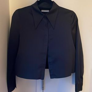 Navy blue cropped blouse